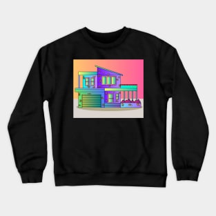 Illustration Dream House Villa Color Effects Crewneck Sweatshirt